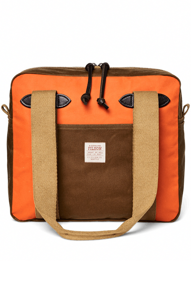 Filson  Tin Cloth Zipper Tote Bag - Dark Tan / Flame – Montana Supply Co.