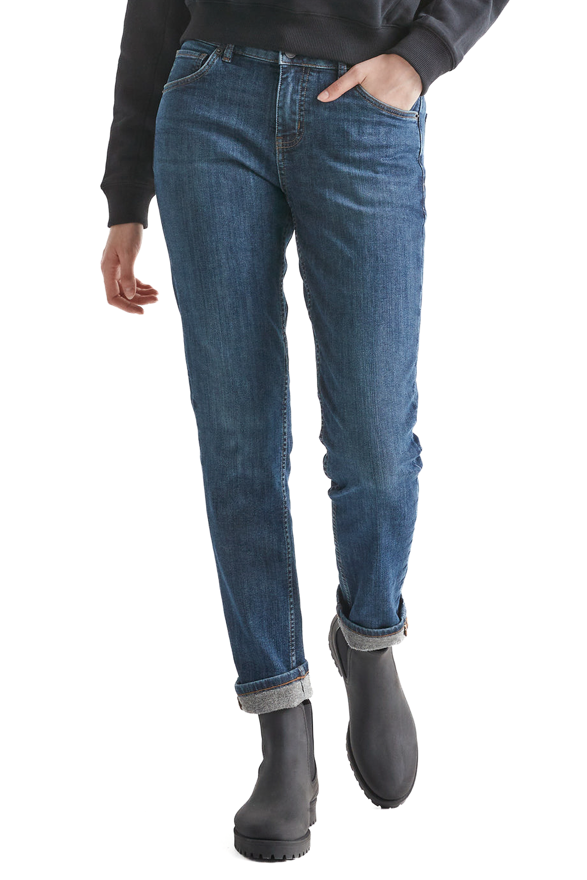 DUER Stay Dry Fireside Slim Straight Leg Jeans In Heritage Rinse